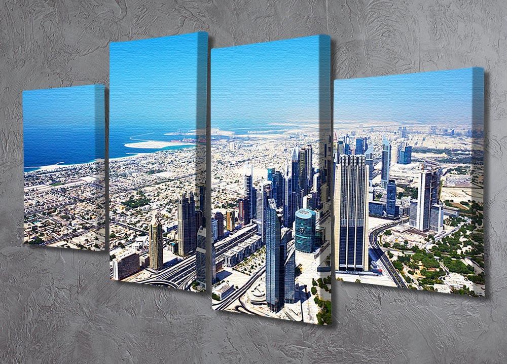 Dubai downtown top view 4 Split Panel Canvas  - Canvas Art Rocks - 2