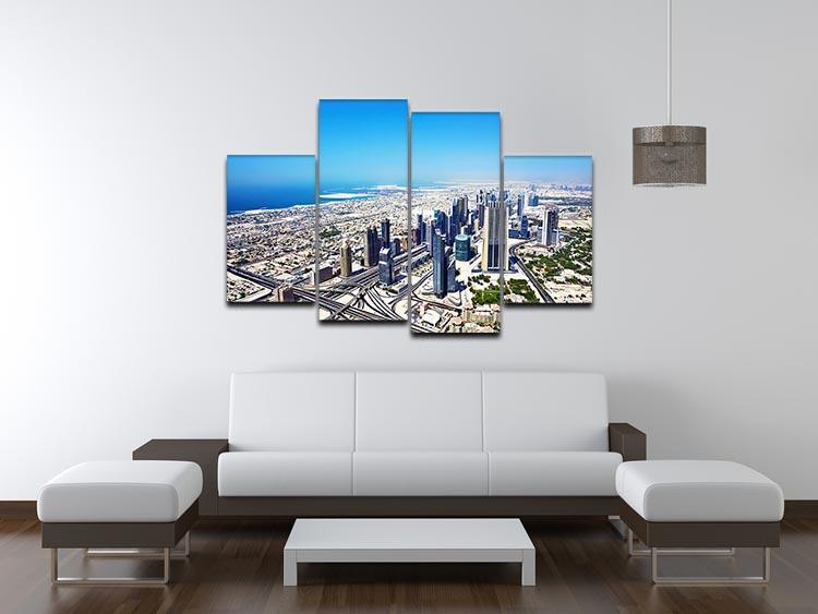 Dubai downtown top view 4 Split Panel Canvas  - Canvas Art Rocks - 3