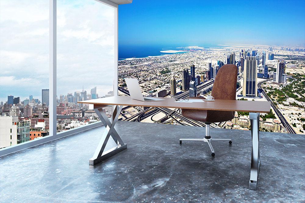 Dubai downtown top view Wall Mural Wallpaper - Canvas Art Rocks - 3
