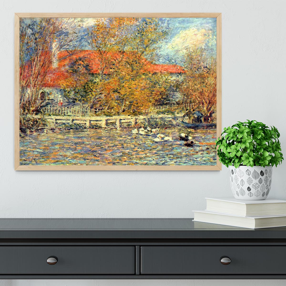 Duck pond by Renoir Framed Print - Canvas Art Rocks - 4