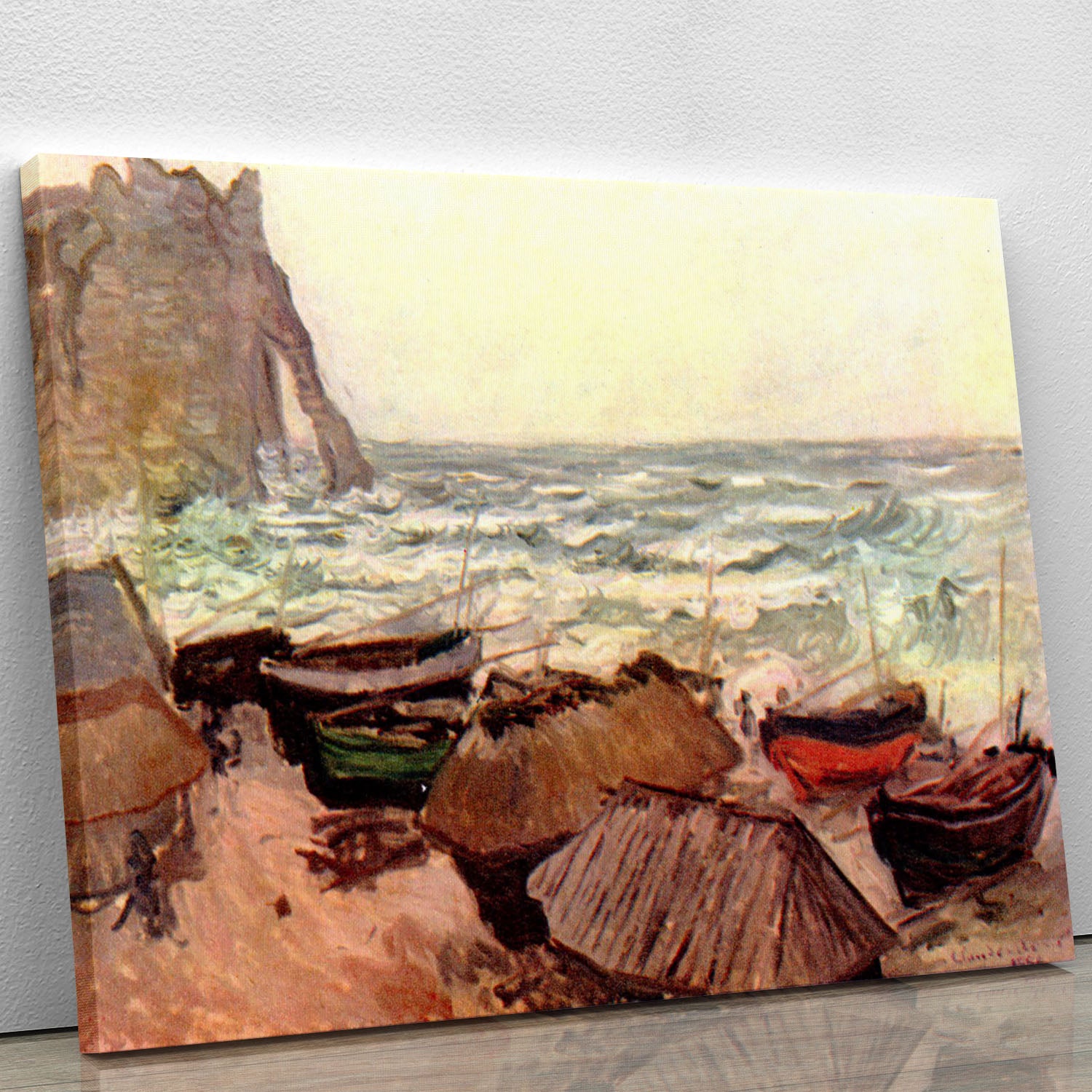 Durchbrochener rock at Etretat by Monet Canvas Print or Poster - Canvas Art Rocks - 1