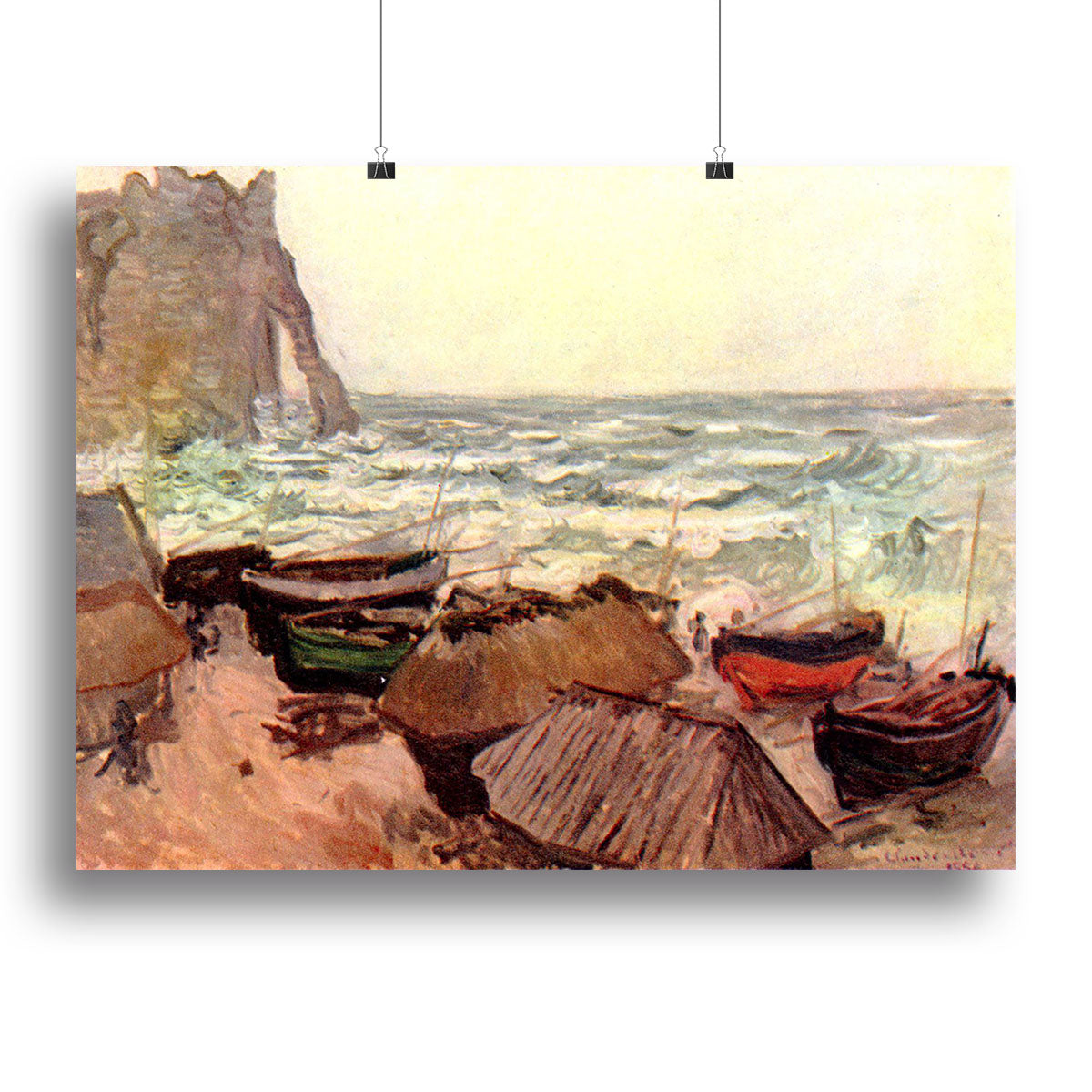 Durchbrochener rock at Etretat by Monet Canvas Print or Poster - Canvas Art Rocks - 2