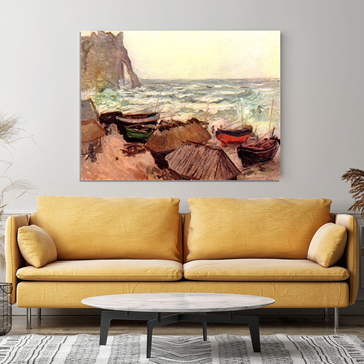 Durchbrochener rock at Etretat by Monet Canvas Print or Poster - Canvas Art Rocks - 4