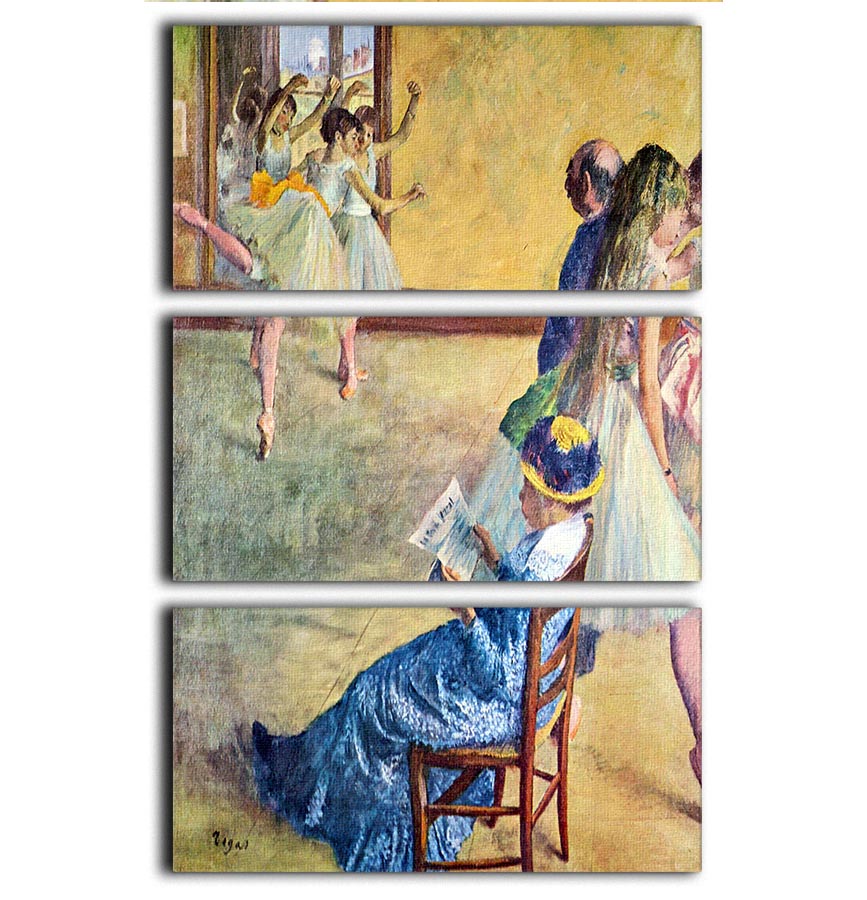 During the dance lessons Madame Cardinal by Degas 3 Split Panel Canvas Print - Canvas Art Rocks - 1