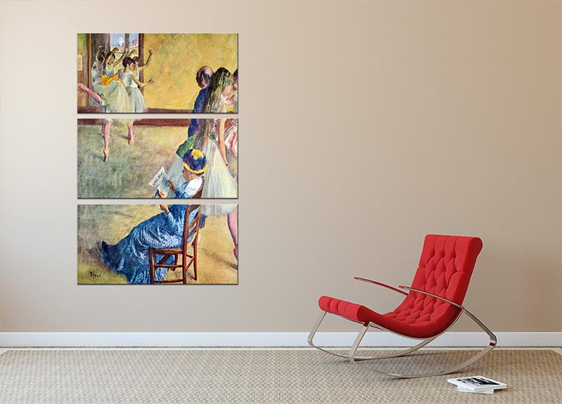 During the dance lessons Madame Cardinal by Degas 3 Split Panel Canvas Print - Canvas Art Rocks - 2