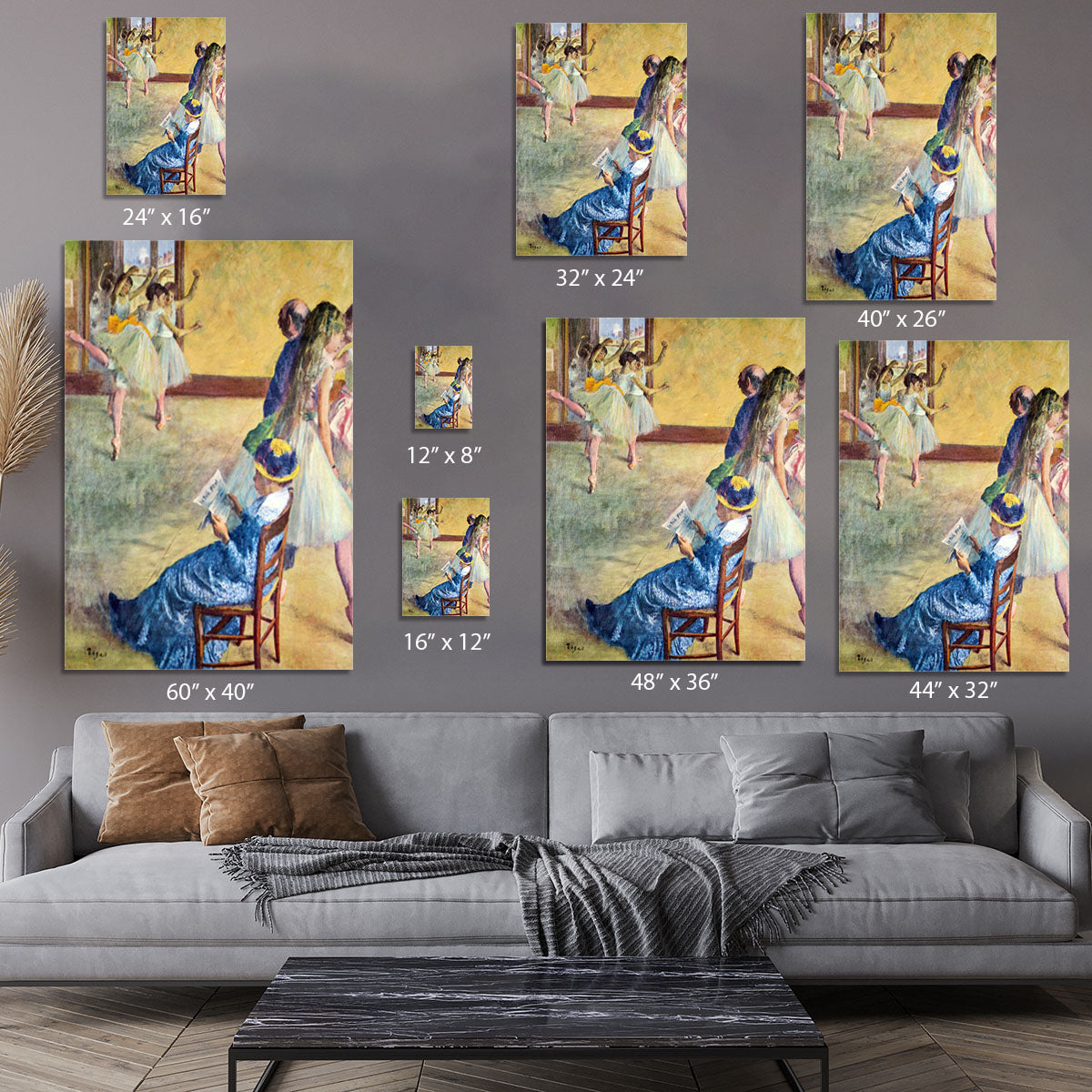 During the dance lessons Madame Cardinal by Degas Canvas Print or Poster - Canvas Art Rocks - 7