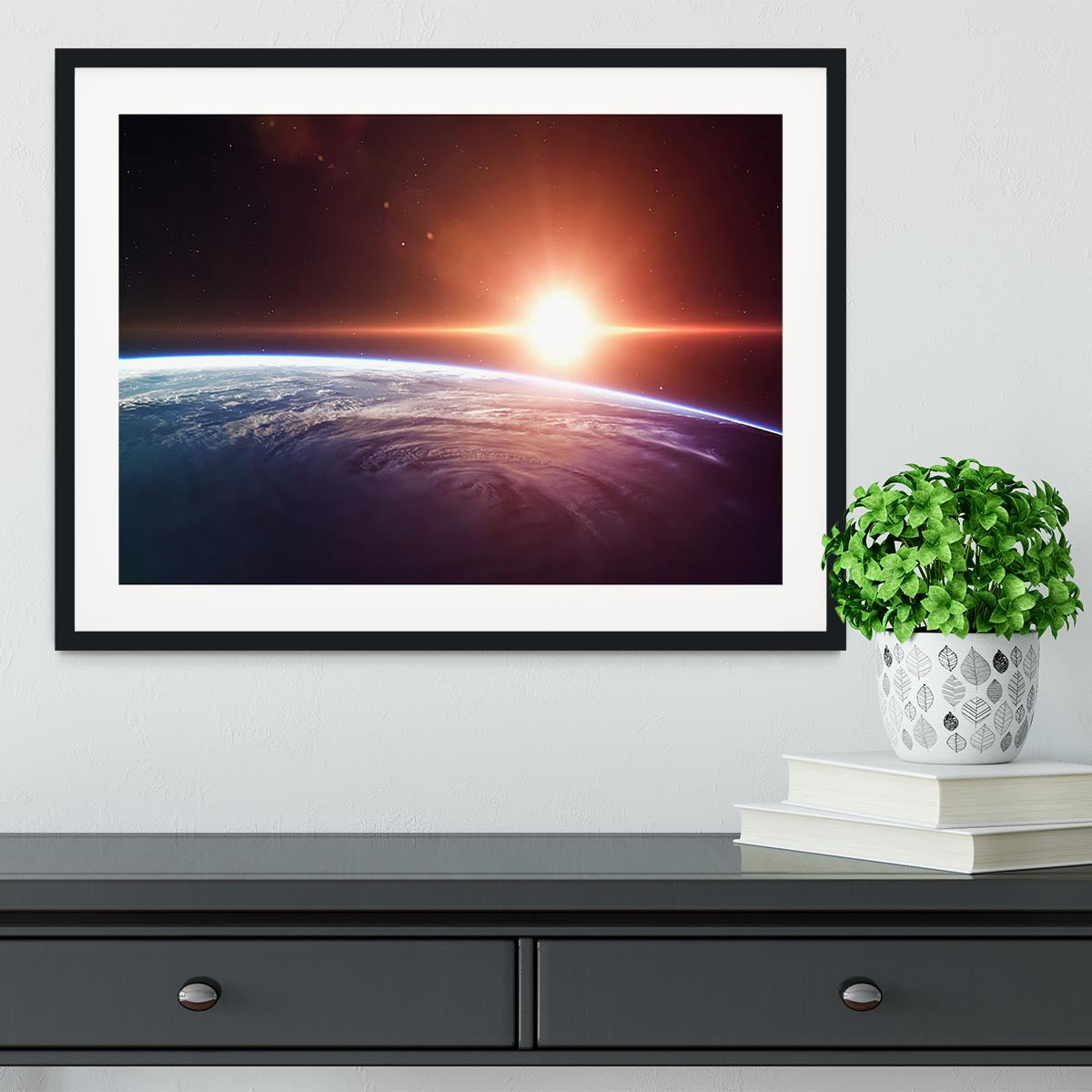 Earth Sunrise Framed Print - Canvas Art Rocks - 1