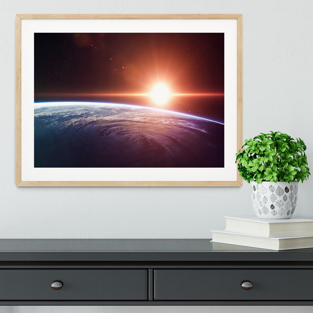 Earth Sunrise Framed Print - Canvas Art Rocks - 3