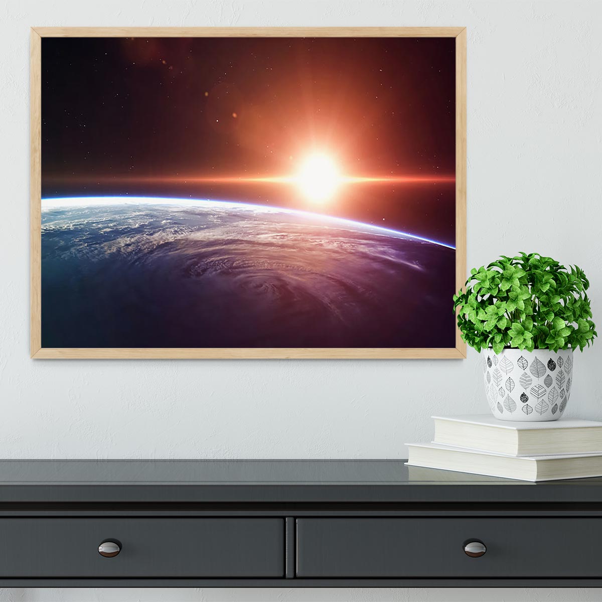 Earth Sunrise Framed Print - Canvas Art Rocks - 4