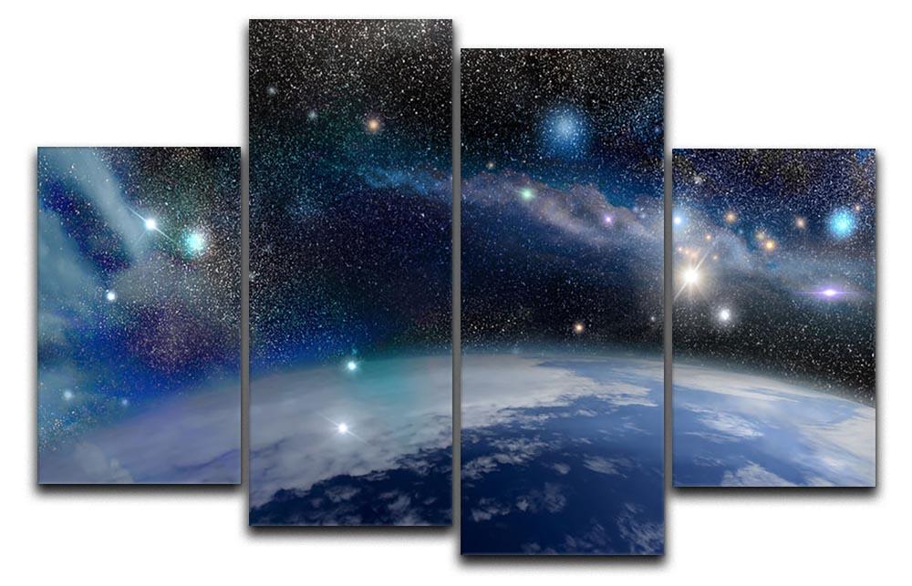 Earth in a Cosmic Cloud 4 Split Panel Canvas  - Canvas Art Rocks - 1