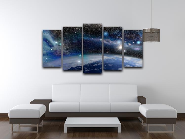 Earth in a Cosmic Cloud 5 Split Panel Canvas - Canvas Art Rocks - 3