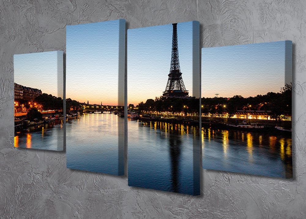 Eiffel Tower and d 4 Split Panel Canvas  - Canvas Art Rocks - 2