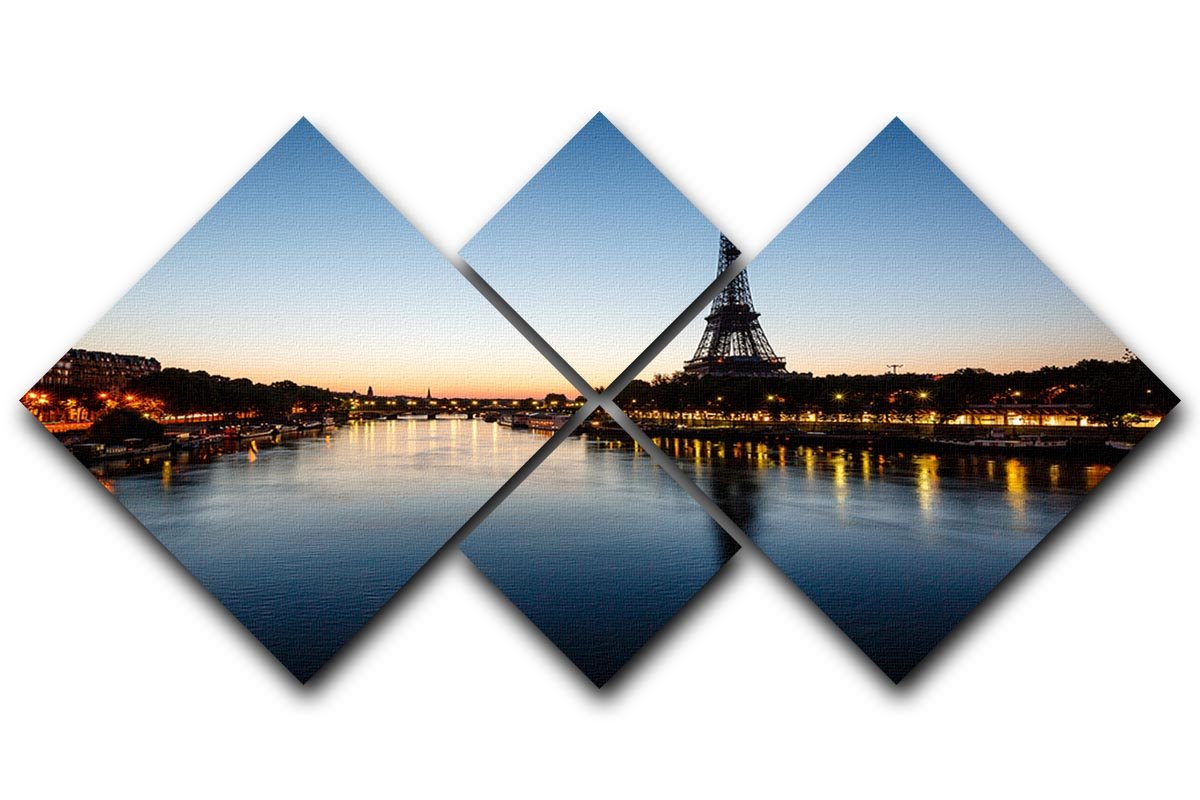 Eiffel Tower and d 4 Square Multi Panel Canvas  - Canvas Art Rocks - 1