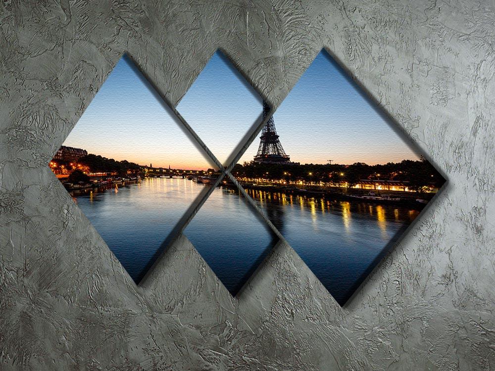 Eiffel Tower and d 4 Square Multi Panel Canvas  - Canvas Art Rocks - 2