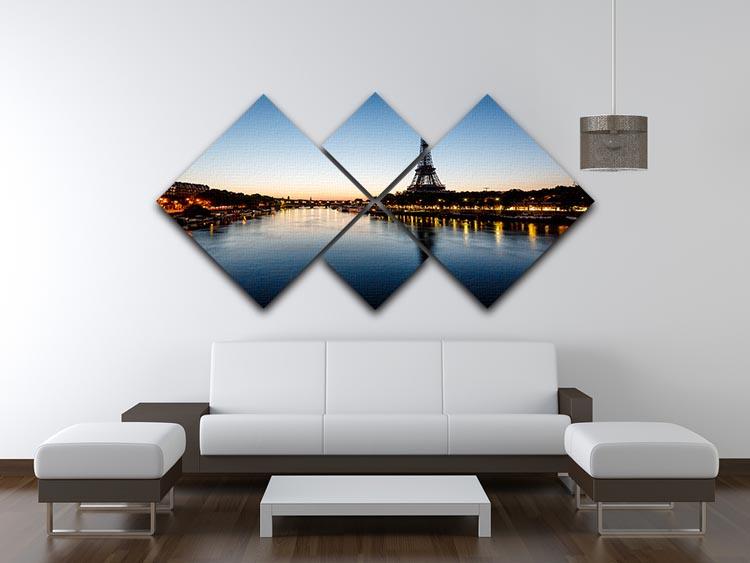 Eiffel Tower and d 4 Square Multi Panel Canvas  - Canvas Art Rocks - 3