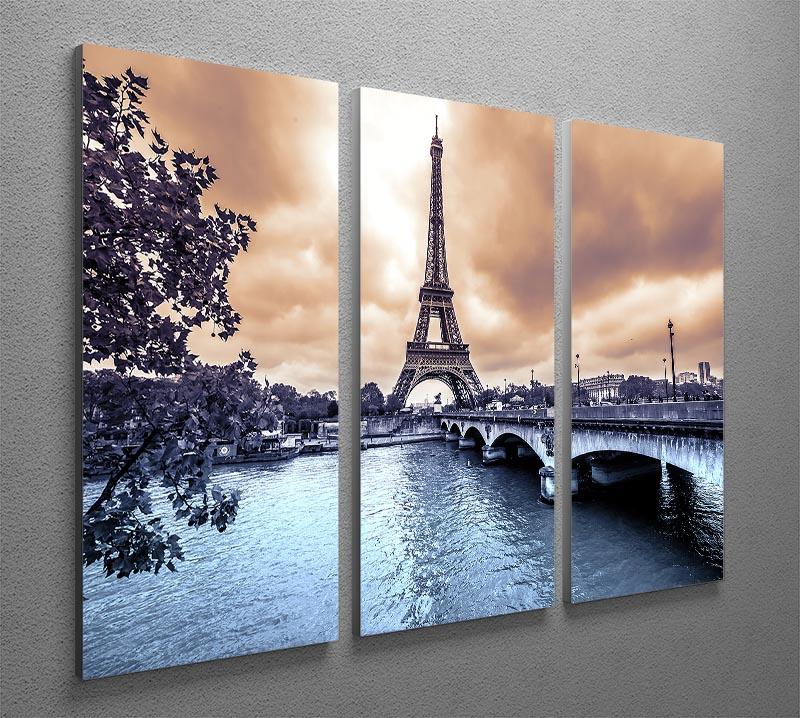 Eiffel Tower from Seine 3 Split Panel Canvas Print - Canvas Art Rocks - 2