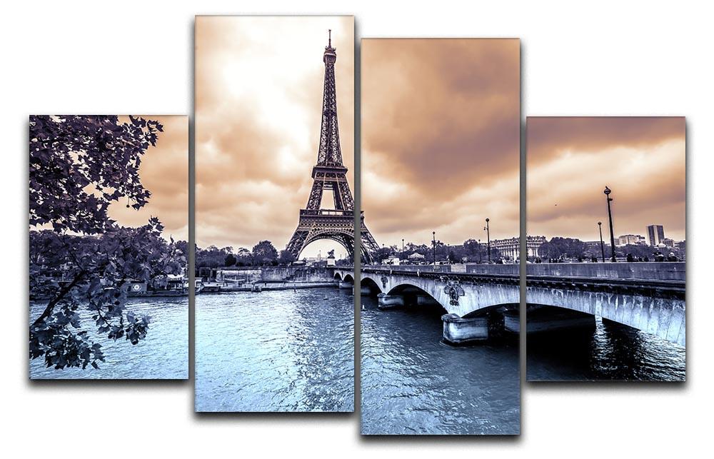 Eiffel Tower from Seine 4 Split Panel Canvas  - Canvas Art Rocks - 1