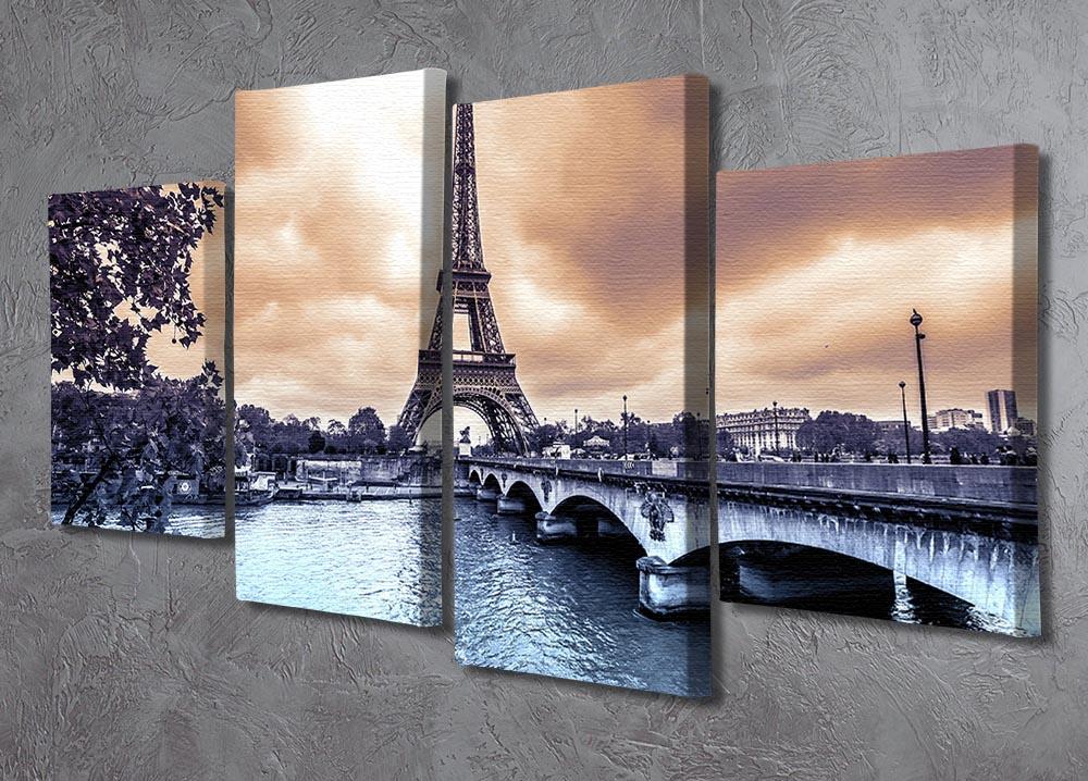 Eiffel Tower from Seine 4 Split Panel Canvas  - Canvas Art Rocks - 2