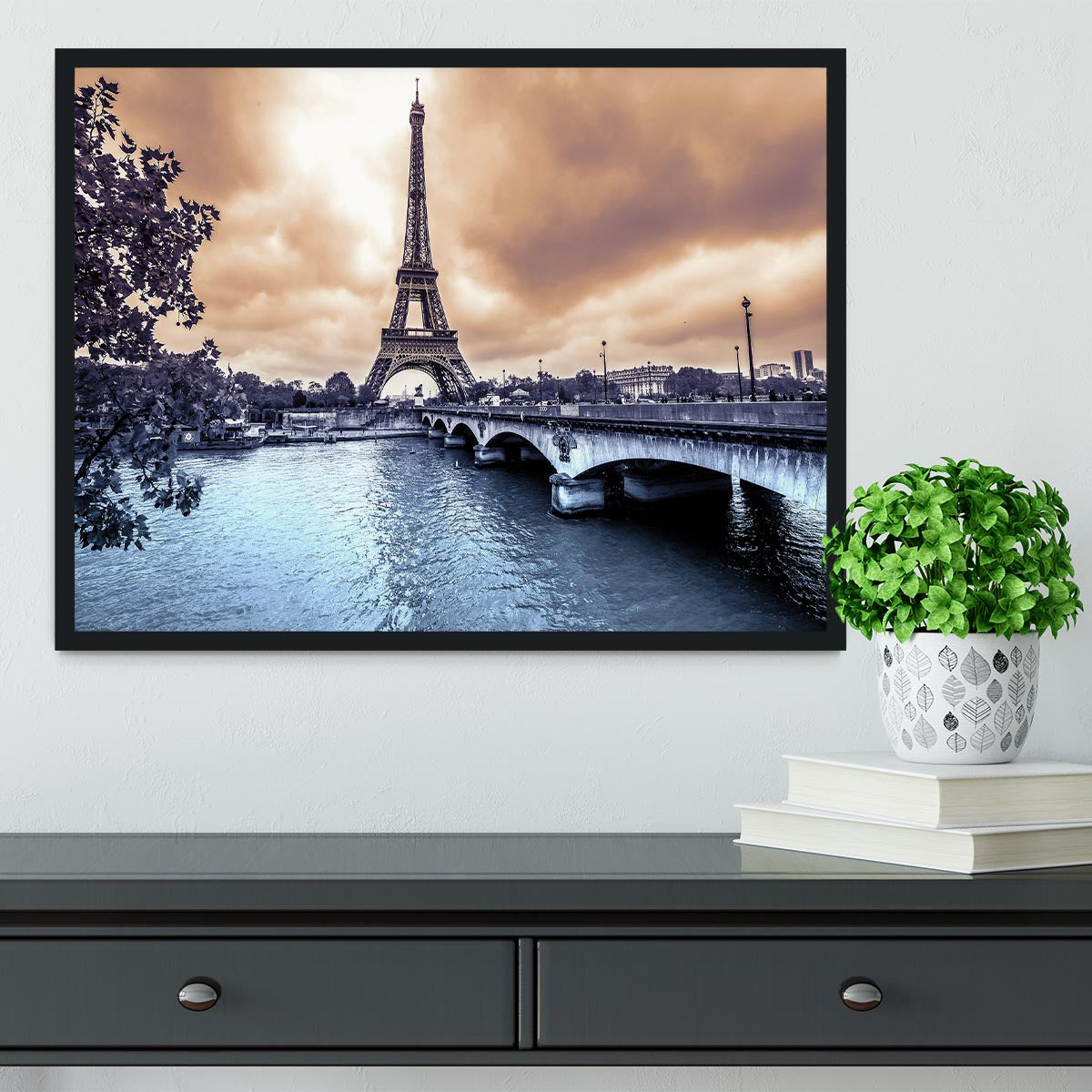 Eiffel Tower from Seine Framed Print - Canvas Art Rocks - 2