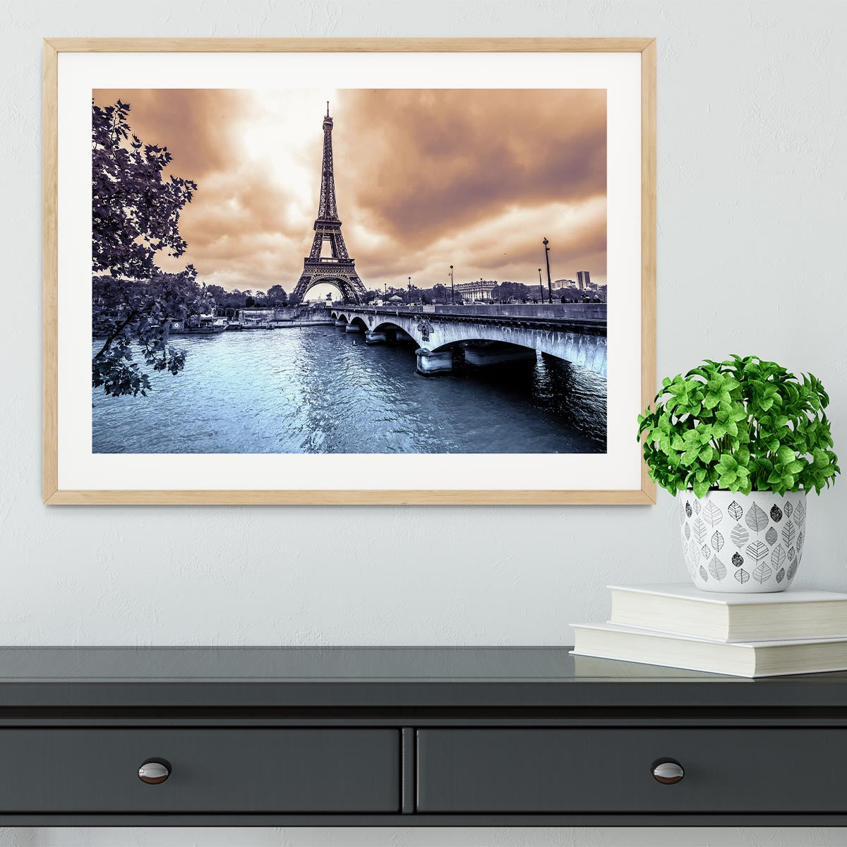 Eiffel Tower from Seine Framed Print - Canvas Art Rocks - 3