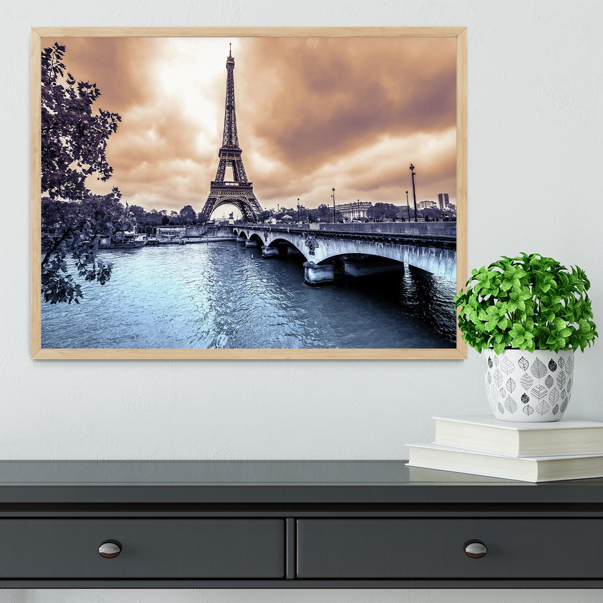 Eiffel Tower from Seine Framed Print - Canvas Art Rocks - 4
