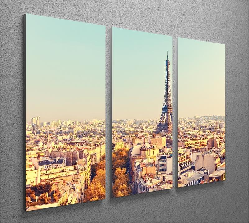 Eiffel tower at sunset 3 Split Panel Canvas Print - Canvas Art Rocks - 2