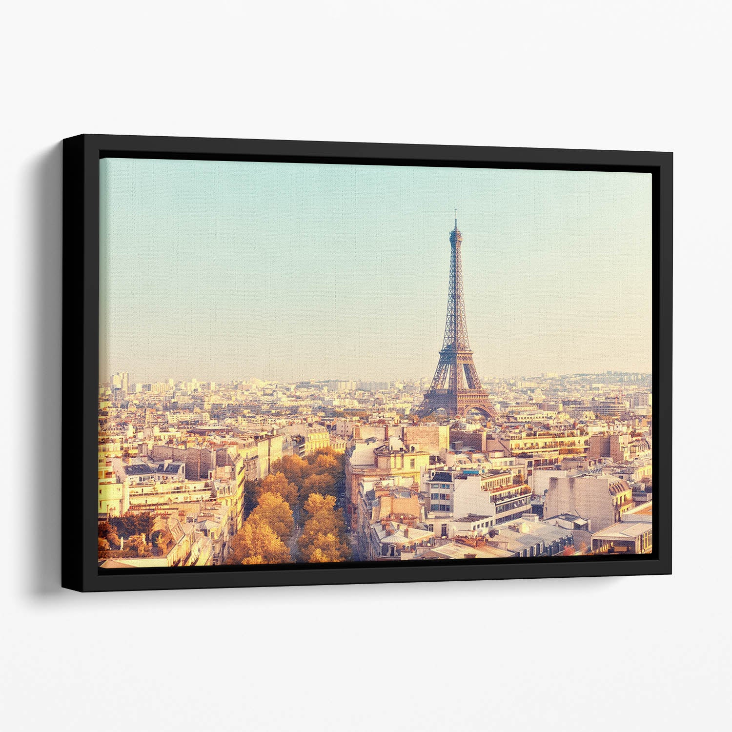 Eiffel tower at sunset Floating Framed Canvas