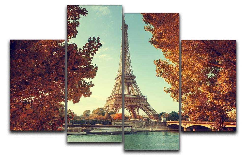 Eiffel tower in autumn time 4 Split Panel Canvas  - Canvas Art Rocks - 1