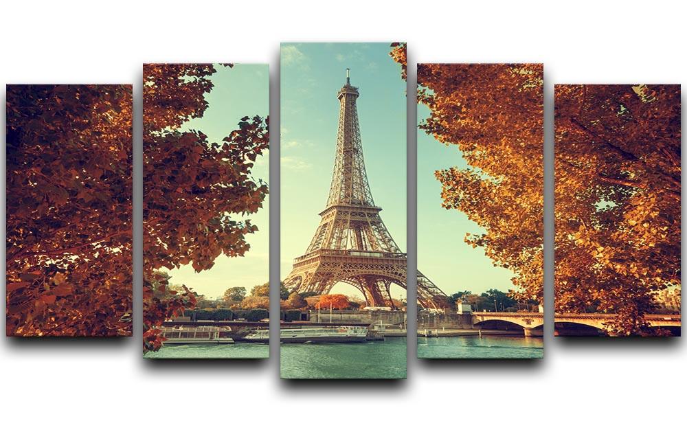 Eiffel tower in autumn time 5 Split Panel Canvas  - Canvas Art Rocks - 1