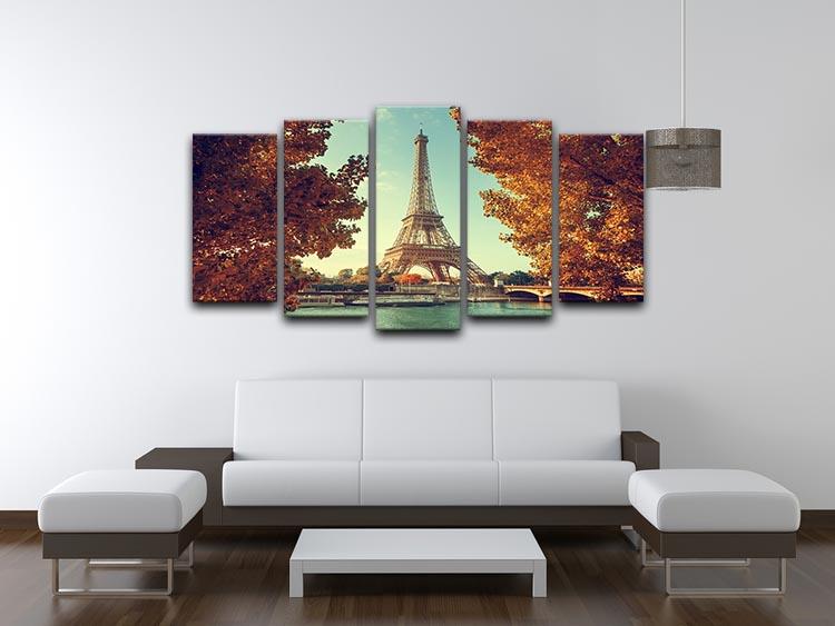 Eiffel tower in autumn time 5 Split Panel Canvas  - Canvas Art Rocks - 3