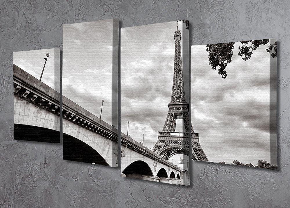 Eiffel tower view from Seine river 4 Split Panel Canvas  - Canvas Art Rocks - 2