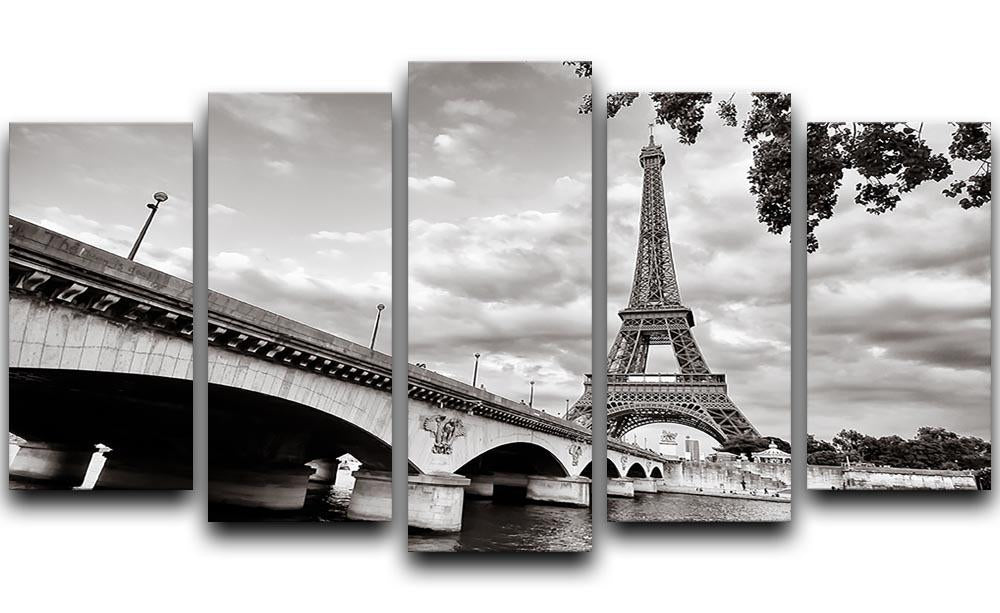 Eiffel tower view from Seine river 5 Split Panel Canvas  - Canvas Art Rocks - 1