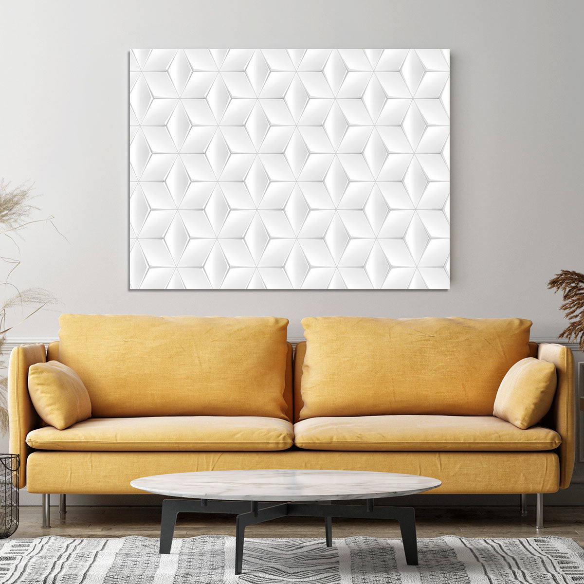 Elegant White Geometric Background Canvas Print or Poster - Canvas Art Rocks - 4