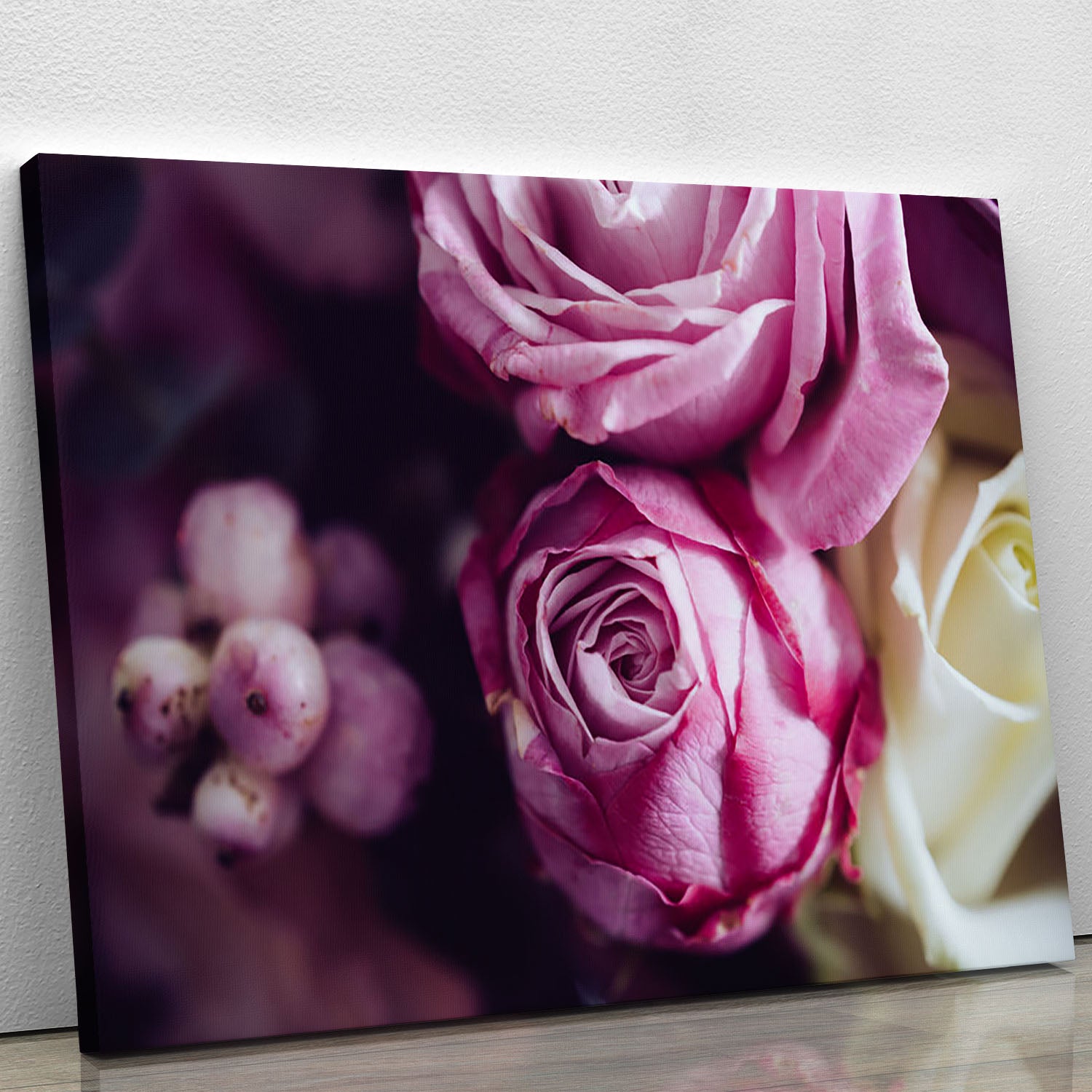 Elegant bouquet of pink and white roses Canvas Print or Poster - Canvas Art Rocks - 1