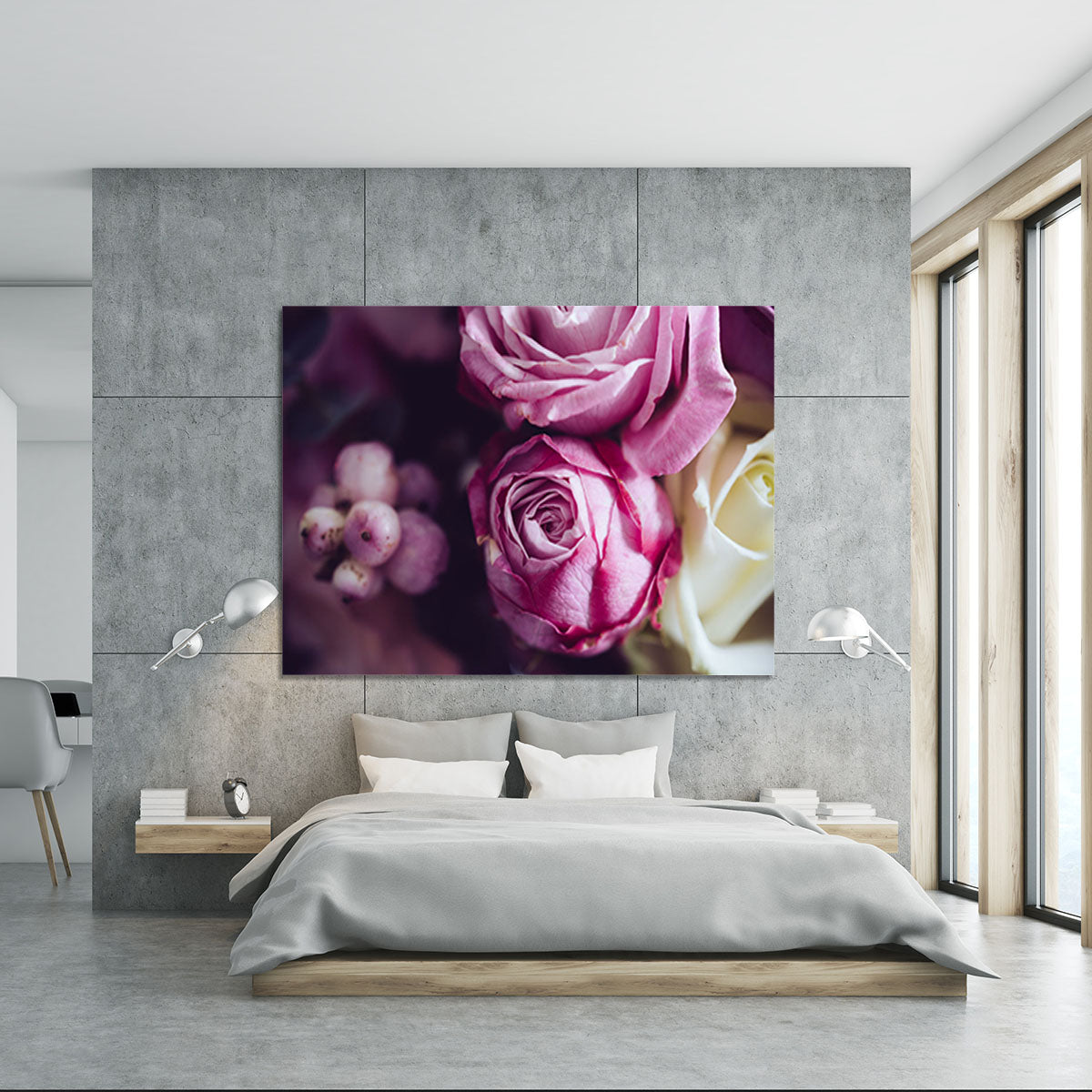 Elegant bouquet of pink and white roses Canvas Print or Poster - Canvas Art Rocks - 5