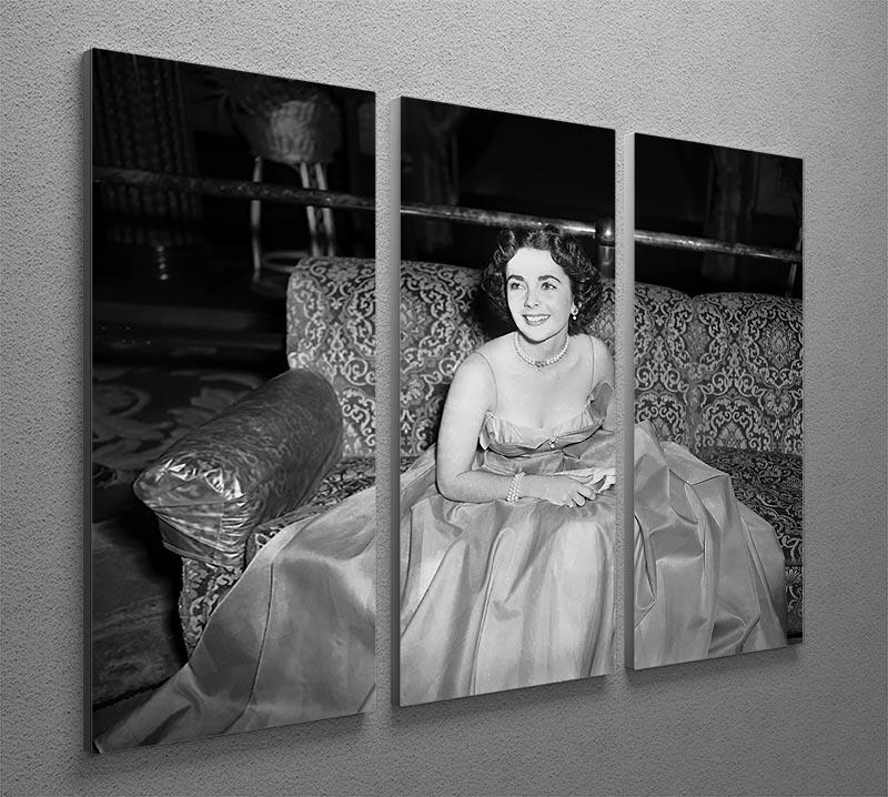 Elizabeth Taylor In A Dress 3 Split Panel Canvas Print - Canvas Art Rocks - 2