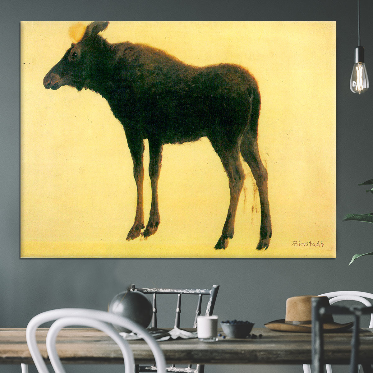 Elk by Bierstadt Canvas Print or Poster - Canvas Art Rocks - 3