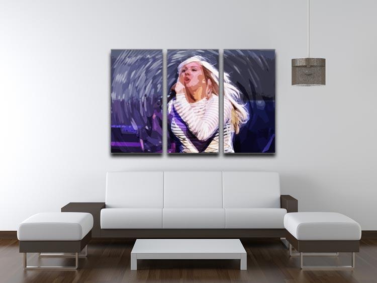 Ellie Goulding on stage Pop Art 3 Split Panel Canvas Print - Canvas Art Rocks - 3