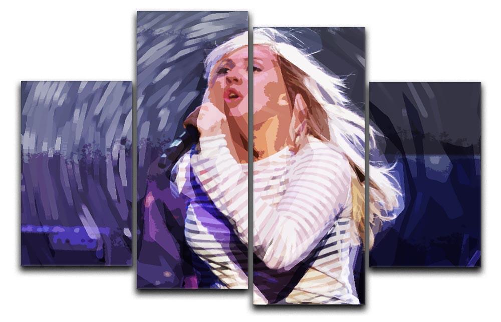 Ellie Goulding on stage Pop Art 4 Split Panel Canvas  - Canvas Art Rocks - 1