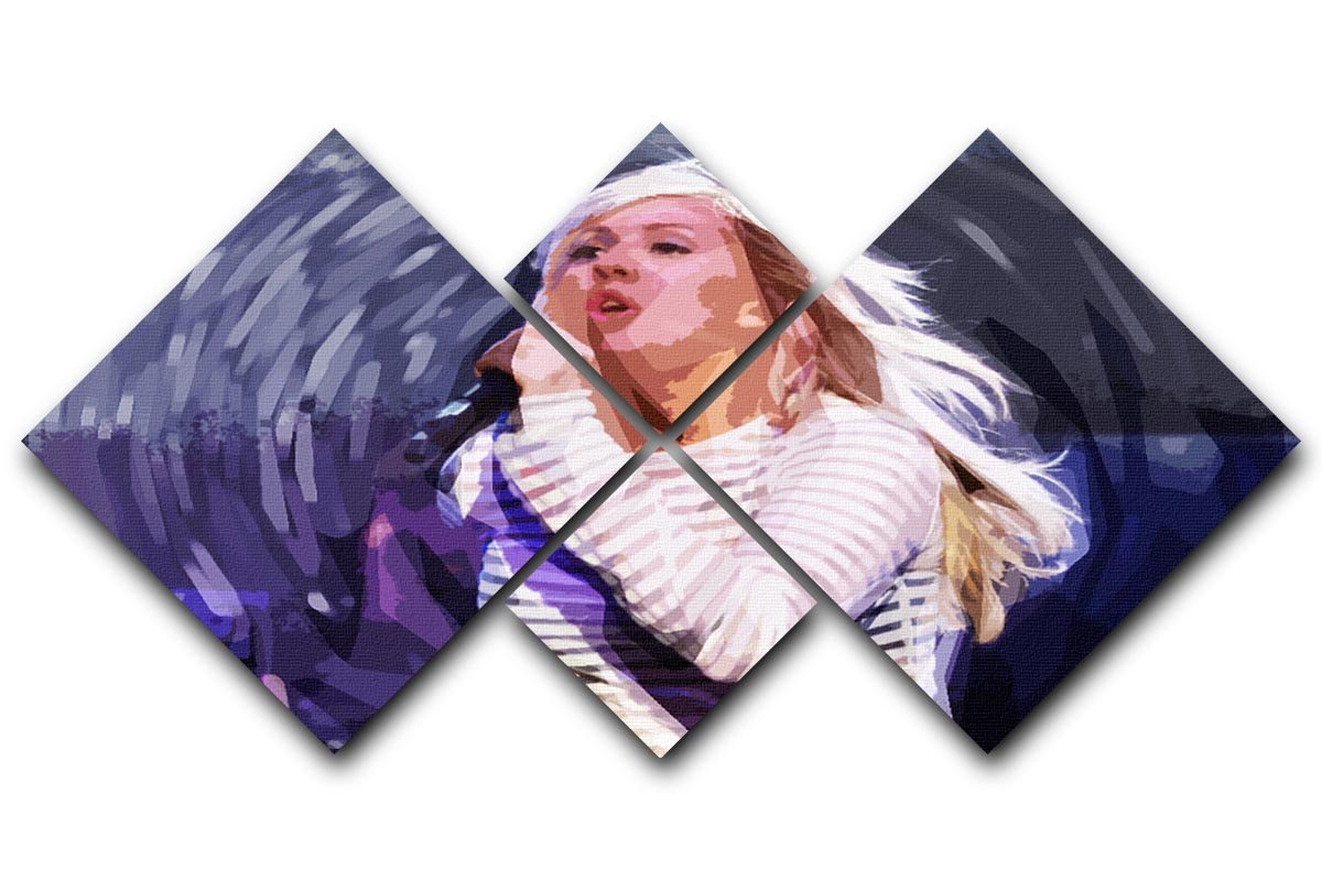 Ellie Goulding on stage Pop Art 4 Square Multi Panel Canvas  - Canvas Art Rocks - 1