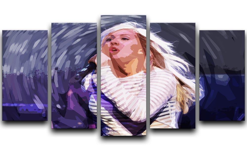 Ellie Goulding on stage Pop Art 5 Split Panel Canvas  - Canvas Art Rocks - 1