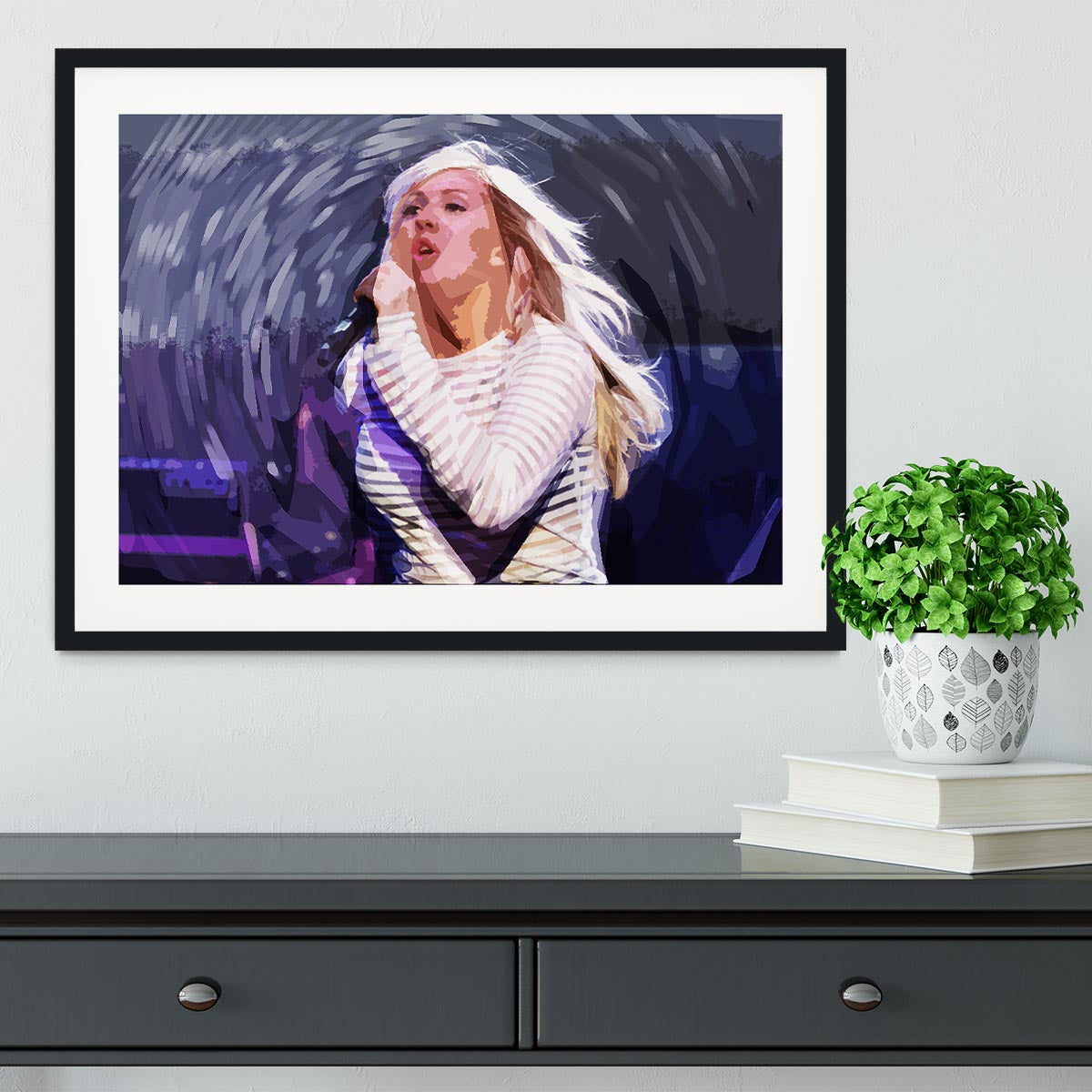 Ellie Goulding on stage Pop Art Framed Print - Canvas Art Rocks - 1