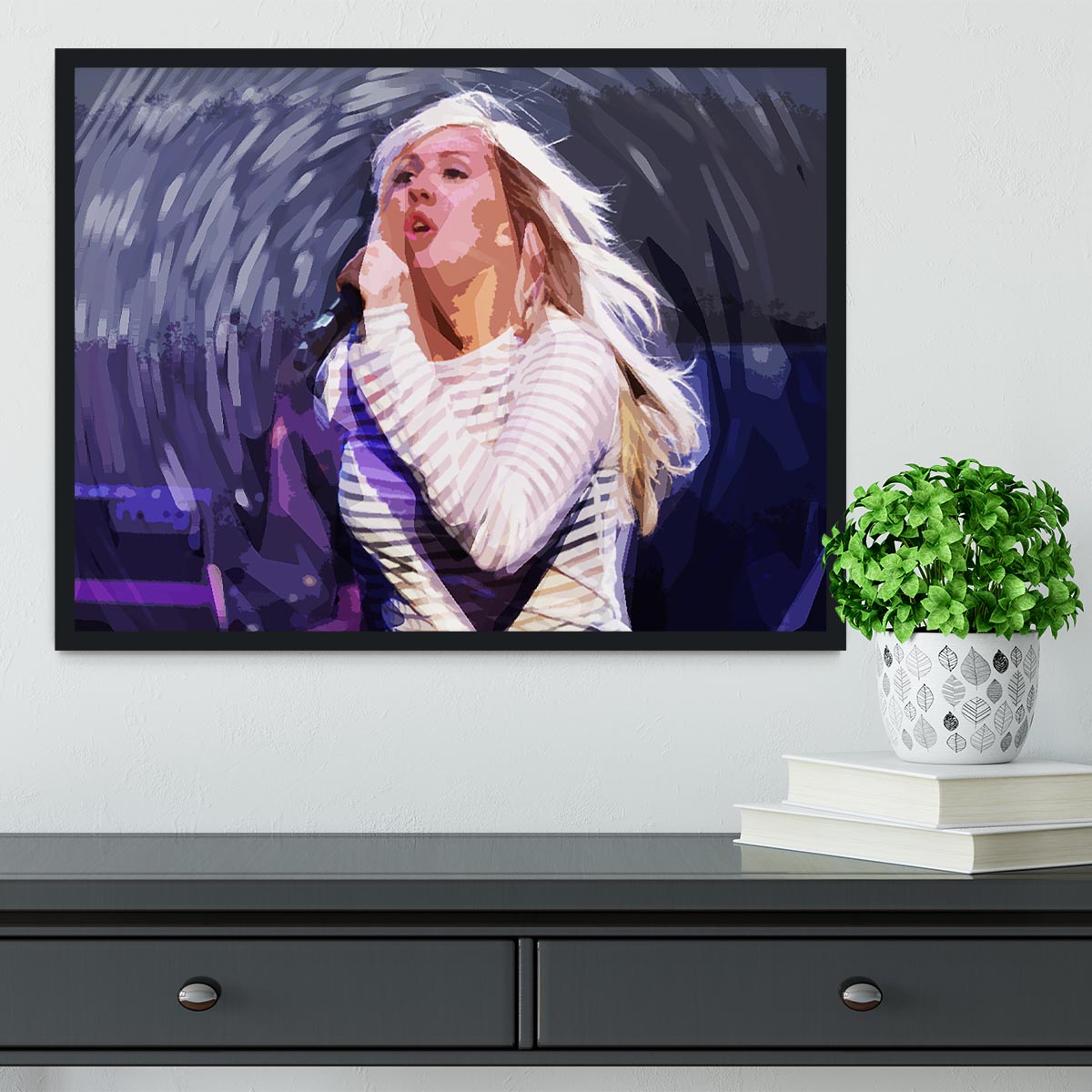 Ellie Goulding on stage Pop Art Framed Print - Canvas Art Rocks - 2