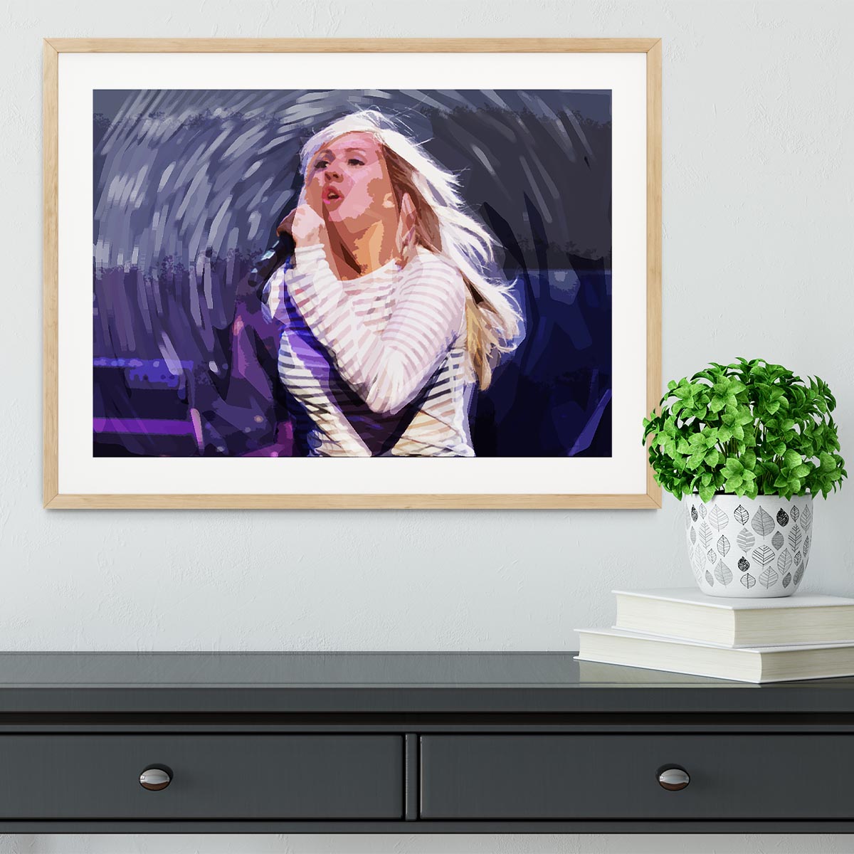Ellie Goulding on stage Pop Art Framed Print - Canvas Art Rocks - 3