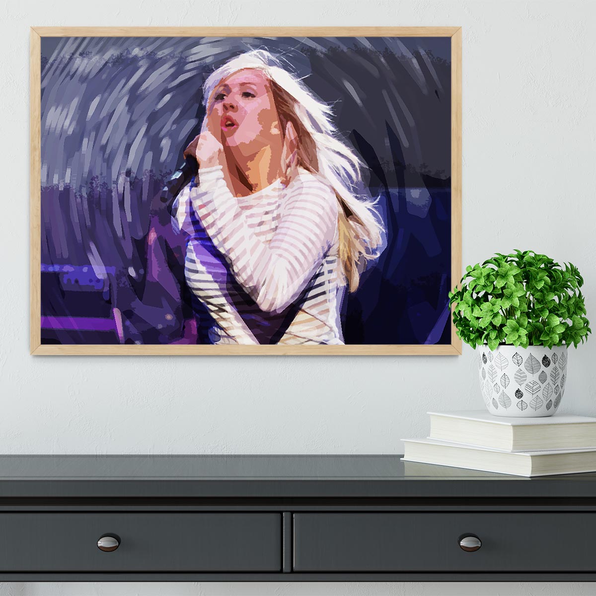 Ellie Goulding on stage Pop Art Framed Print - Canvas Art Rocks - 4