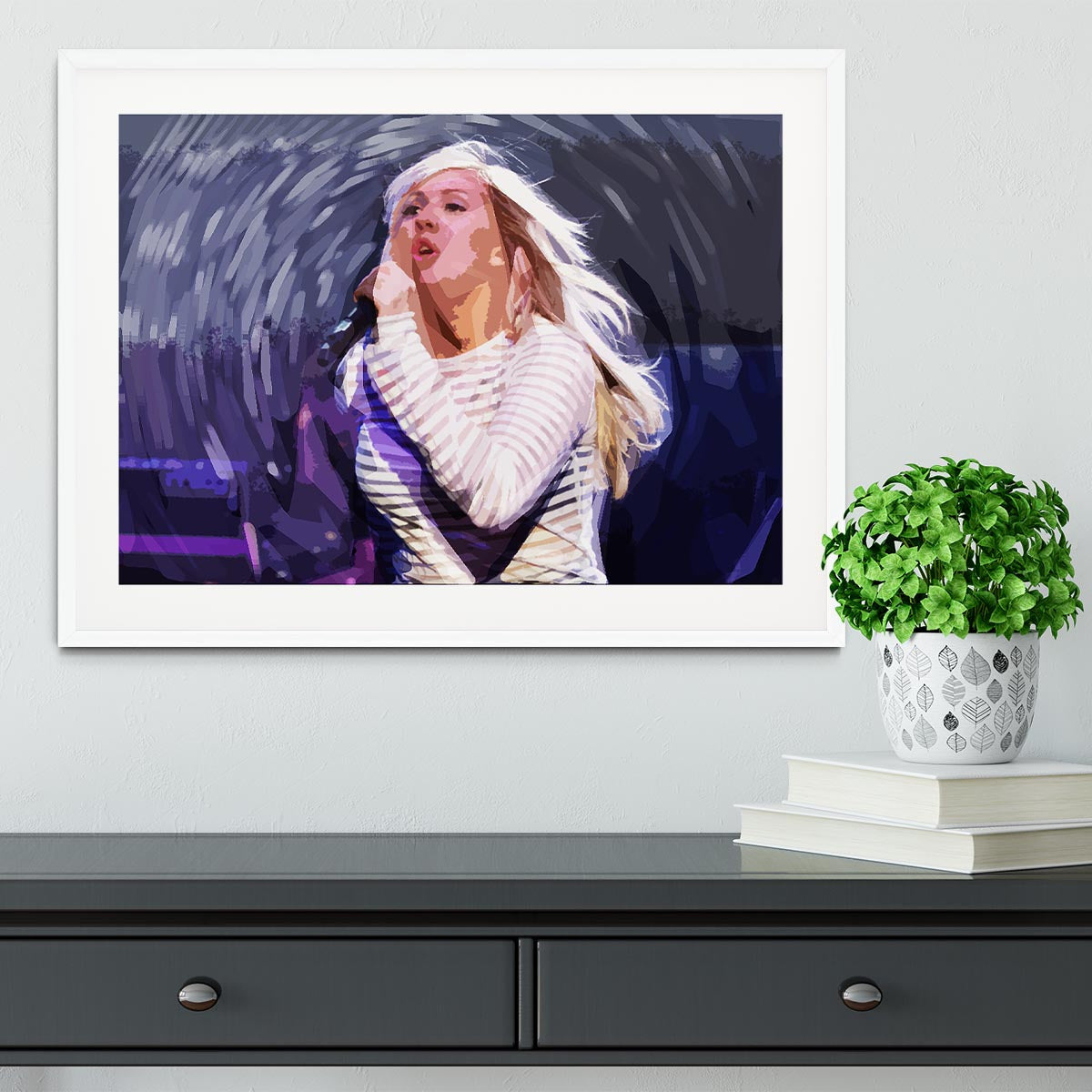 Ellie Goulding on stage Pop Art Framed Print - Canvas Art Rocks - 5