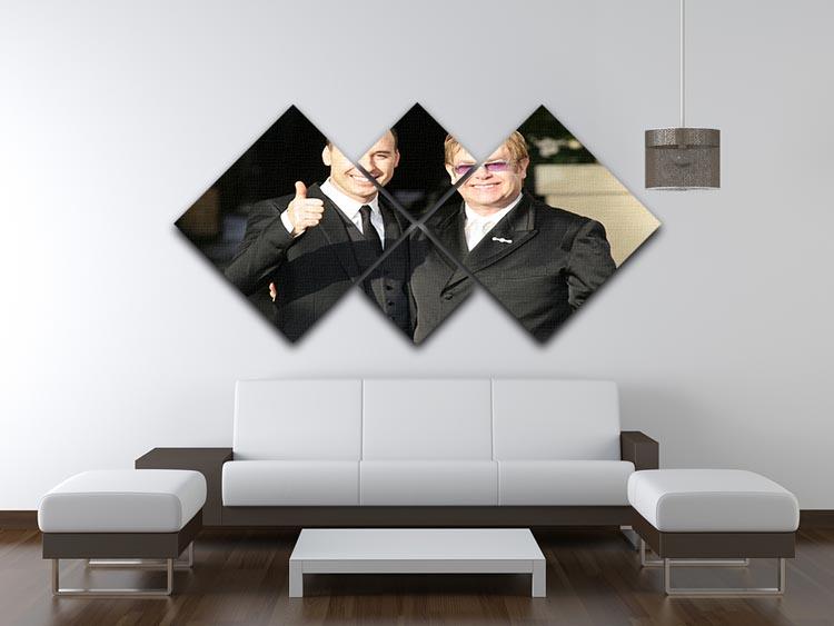 Elton John and David Furnish 4 Square Multi Panel Canvas - Canvas Art Rocks - 3