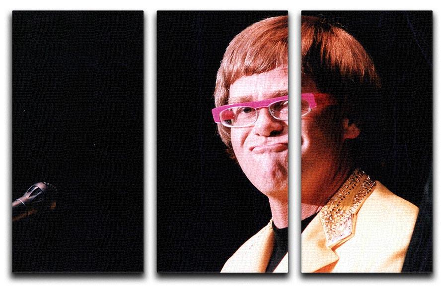 Elton John at Wembley 1992 3 Split Panel Canvas Print - Canvas Art Rocks - 1