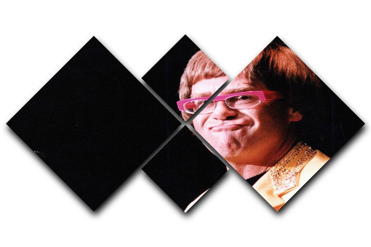 Elton John at Wembley 1992 4 Square Multi Panel Canvas  - Canvas Art Rocks - 1