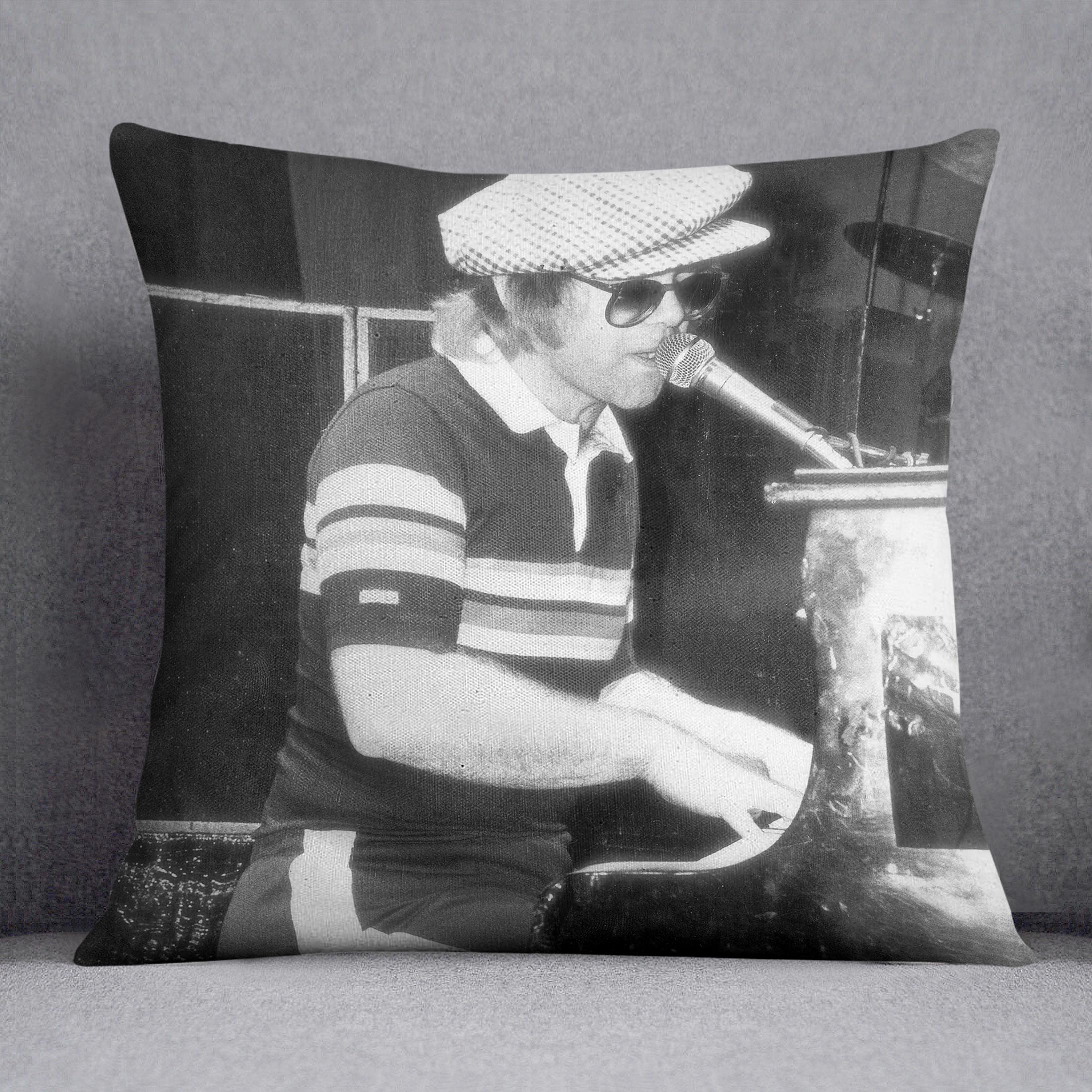 Elton John at the piano Cushion